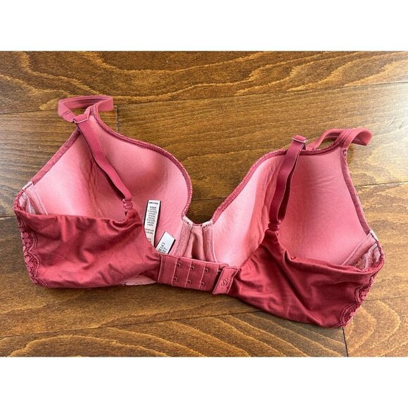 Victoria's Secret Body By Victoria Red/Pink Lace Lightly Padded Bra Size 36D - Picture 3 of 7